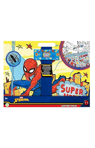 Marvel Spiderman Artist Pad with Stickers and Crayons for Kids